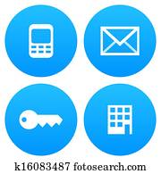 beweglich, e-mail, schlüssel, und, büro