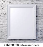 blank frame on vintage wall blank frame on vintage wall