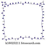 Blue Holiday Lights Frame Blue Holiday Lights Frame