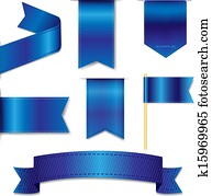 Blue Web Ribbons Set Blue Web Ribbons Set