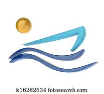 Boat and sun logo image Boat and sun logo image