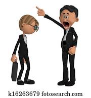 Boss shouting at employee Boss shouting at employee