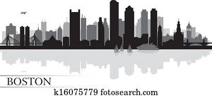 Boston city skyline silhouette background Boston city skyline silhouette background