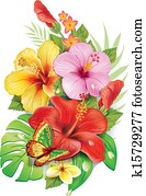 Bouquet of tropical flowersv Bouquet of tropical flowersv