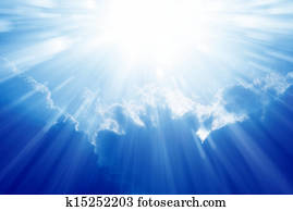 Bright sun, blue sky