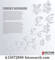 Business background with various currency symbol
