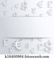 Business background with various money symbol