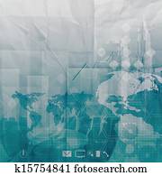 business concept on crumpled paper