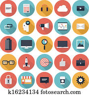 Business flat icons set Business flat icons set