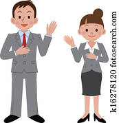 Businesswoman and businessman Businesswoman and businessman