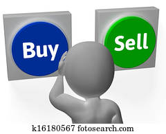 Buy Sell Buttons Show Trading Stocks Or Shares Buy Sell Buttons Show Trading Stocks Or Shares