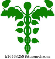 Caduceus DNA or holistic medicine concept Caduceus DNA or holistic medicine concept