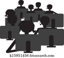 call centre with men and women