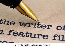 caneta de tinta permanente, ligado, escritor