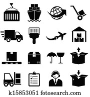 Cargo and shipping icons Cargo and shipping icons