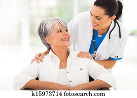 caring doctor with senior patient caring doctor with senior patient