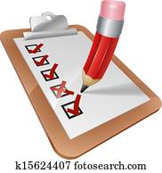 Cartoon Survey Clipboard with Pencil Cartoon Survey Clipboard with Pencil