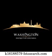 c.c. washington, horizonte cidade, silueta, experiência preta c.c. washington, horizonte cidade, silueta, experiência preta