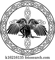 Celtic angel in ornamental circle