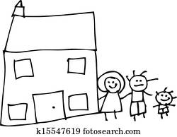 child's drawing of a family home child's drawing of a family home