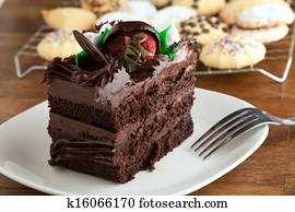 Chocolate Cake Slice with Cookies Chocolate Cake Slice with Cookies