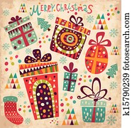 Christmas card with gift boxes Christmas card with gift boxes