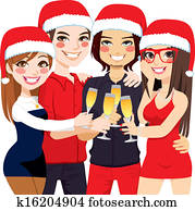 Christmas Party Friends Toast Christmas Party Friends Toast