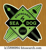 Classic Surf Logo Design Classic Surf Logo Design
