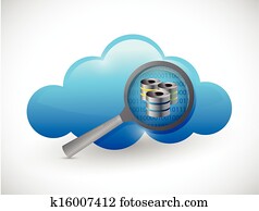 cloud concept magnify data server illustration cloud concept magnify data server illustration