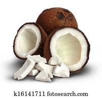 Coconut On A White Background