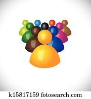 colorido, 3d, iconos, o, señales, de, personal de oficina, o, empleados, -, vector, graphic., esto, ilustración, también, representa, comunidad, miembros, liderazgo, y, equipo, ganador, y, perdedores, líder político, y, seguidores