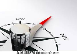 compass rose and magnetic needle compass rose and magnetic needle