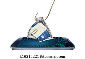 Concept of hacking or phishing with malware program