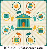 Conceptual banking and business infographic. Conceptual banking and business infographic.