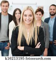 confiant, equipe affaires