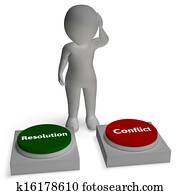 Conflict Resolution Buttons Show War Or Reconciliation Conflict Resolution Buttons Show War Or Reconciliation