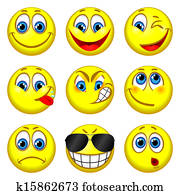 conjunto, de, gente divertida