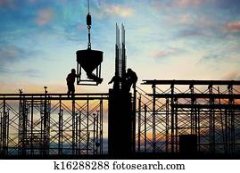 construction silhouette construction silhouette