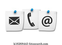 Contact Us Web Icons On Post It Contact Us Web Icons On Post It