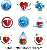 corazón, y, cardiograma