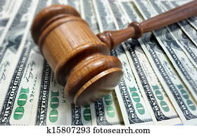 court gavel and money