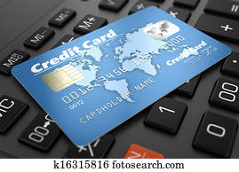Credit card on keyboard Credit card on keyboard