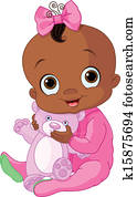 Cute baby girl with Teddy Bear Cute baby girl with Teddy Bear