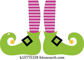 Cute cartoon colorful Elf legs isolated on white Cute cartoon colorful Elf legs isolated on white