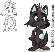 Cute cartoon wolf Cute cartoon wolf