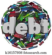 Debt Word Credit Card Ball Bankrupt Money Problem