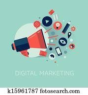 Digital marketing concept illustration Digital marketing concept illustration