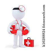 docteur, tient, bouée vie
