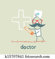 doctor, empates, un, cruz, en, lápiz