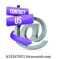 E mail contact us at sign illustration design E mail contact us at sign illustration design